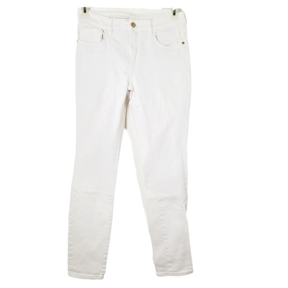 Anthropologie Pilcro and the Letterpress Script Skinny Jeans White Denim Size 28